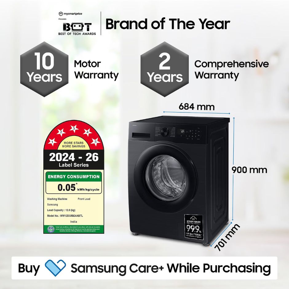 SAMSUNG W/M  WW12DG5B24ABTL 12.KG FAFL BLACK