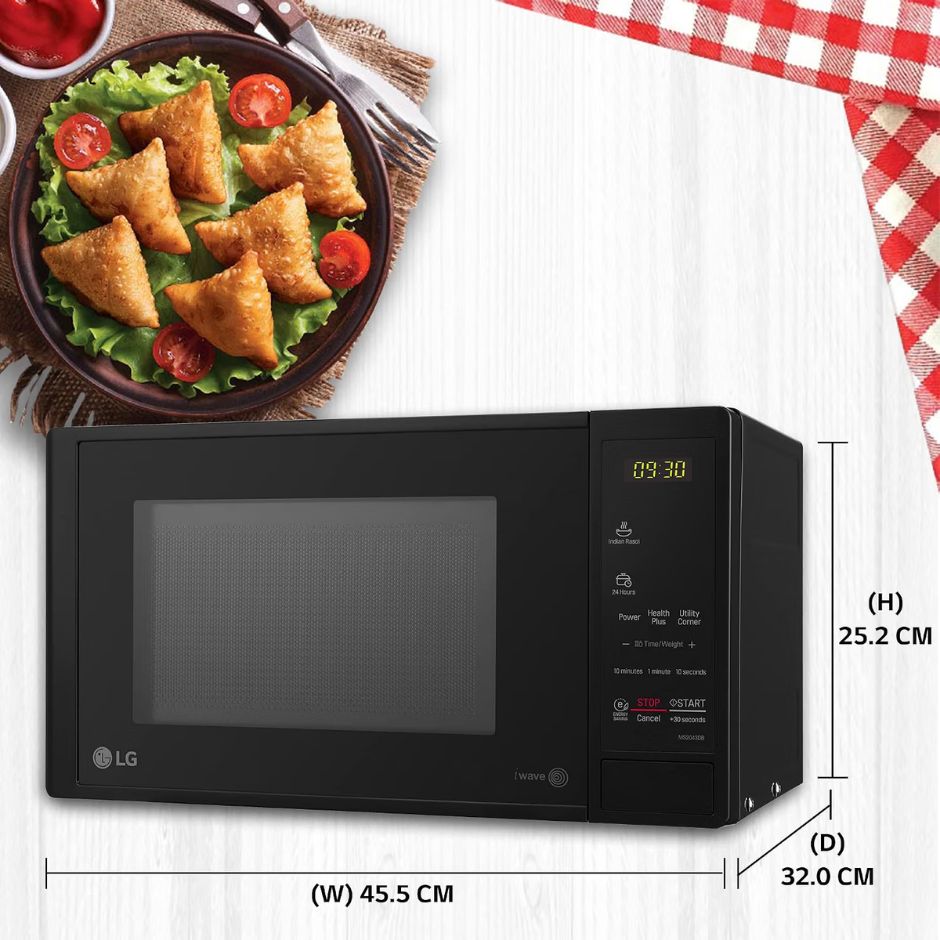 LG 20 L Solo Microwave Oven (MS2043DB, Black, with i-wave technology)