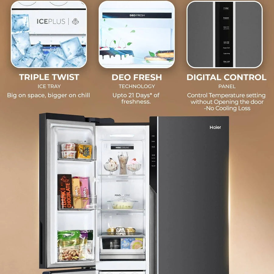 Haier 598 L 3 Door Side by Side Refrigerator