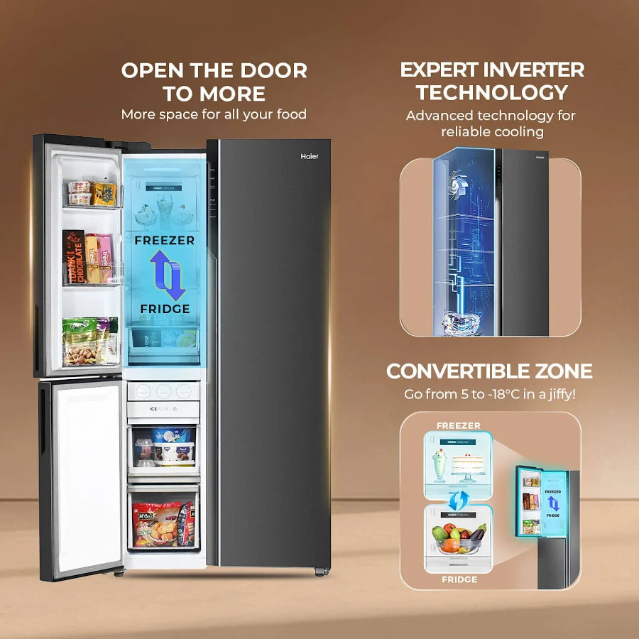 Haier 598 L 3 Door Side by Side Refrigerator