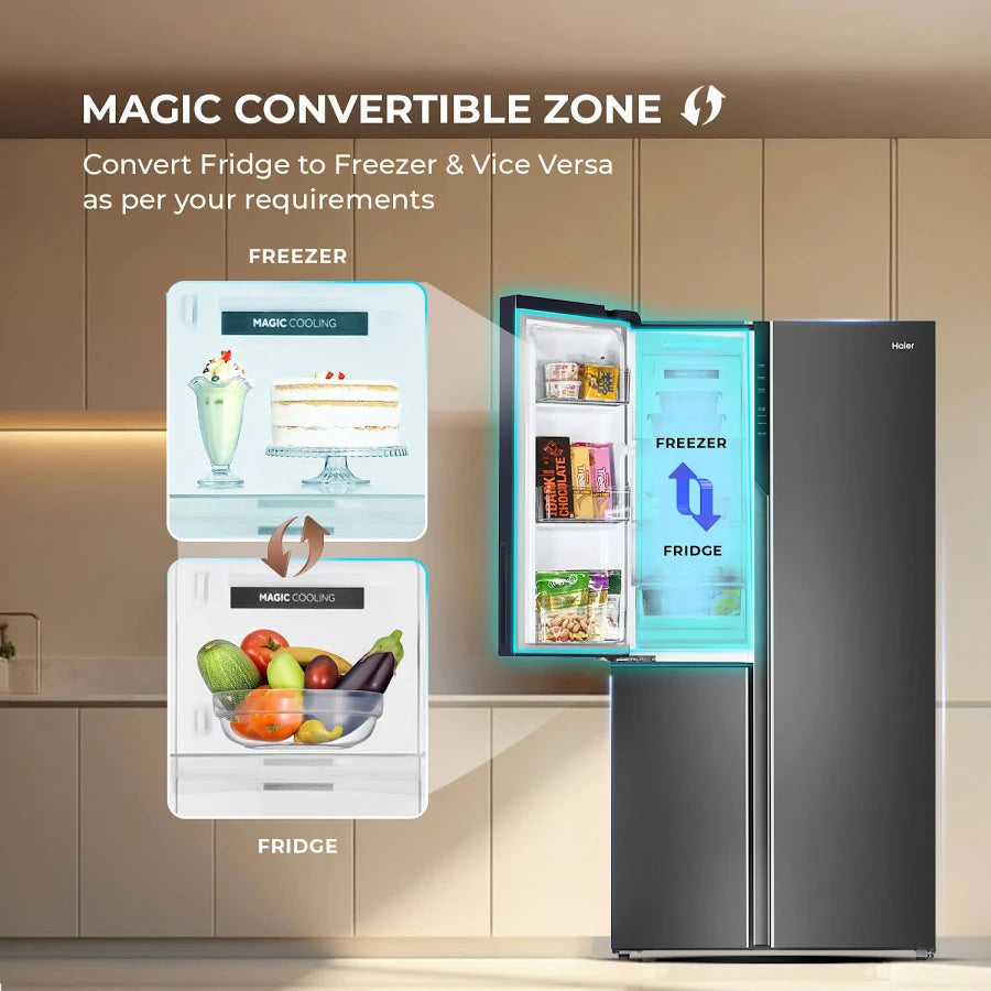 Haier 598 L 3 Door Side by Side Refrigerator