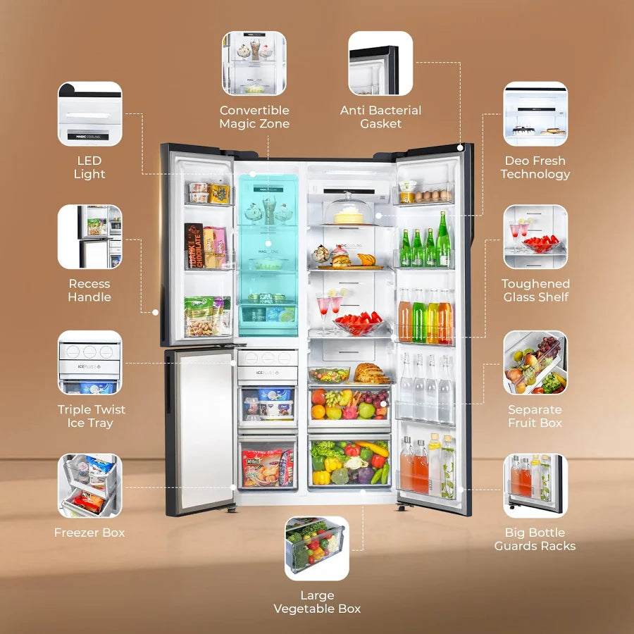 Haier 598 L 3 Door Side by Side Refrigerator