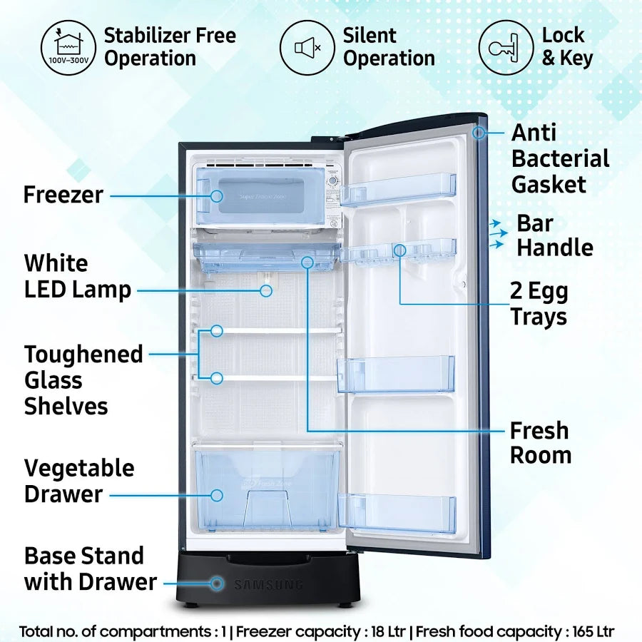 Samsung Single Door Refrigerator RR20C1824CU/HL