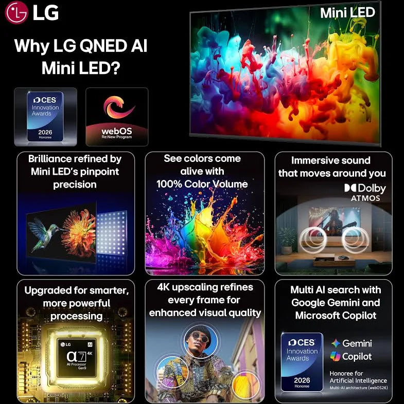 LG Ai Qned65 Ultra Hd 4k Mini Led Smart Webos Tv 2026 Edition Dynamic Qned